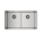 TEKA Fregadero  bajo encimera  BE LINEA RS15 2C 740 3œ C/REB SF. 115030007, Dos cubetas, Inoxidable, acabado acero, 80 cm